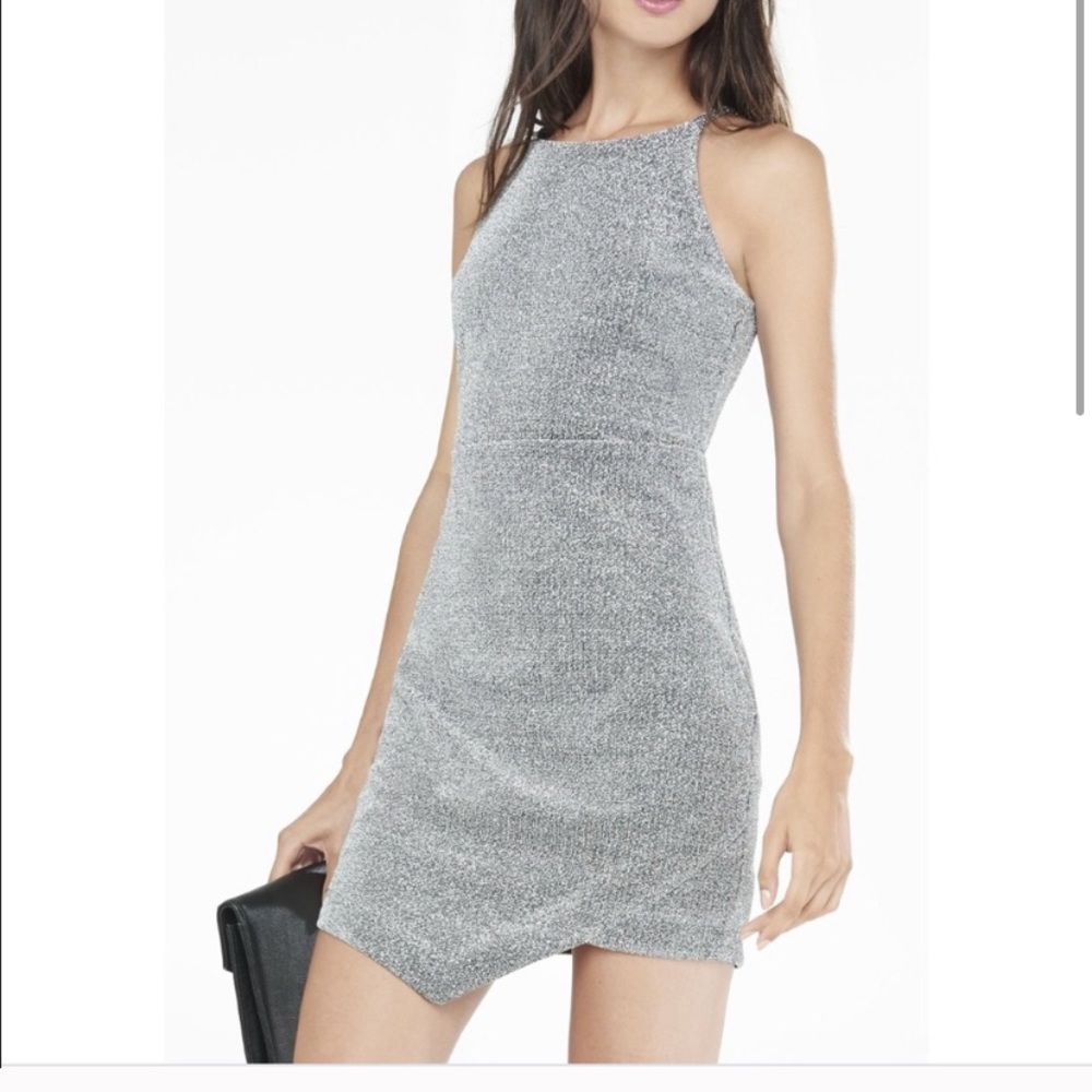 Silver mini dress with a little sparkle